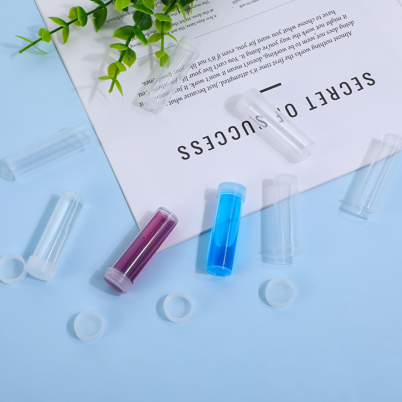 50 Pcs 7 ML Plastic Vials with Caps, Clear Liquid Vials with Screw Caps Lab Sample Vials Tiny Containers with Lids for Small Items Liquid Spice