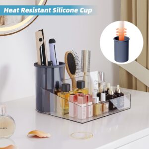 VITVITI Hair Tool Organizer and Hair Dryer Holder, Acrylic Curling Iron Holder Countertop for Bathroom, Clear Hot Styling Tools for Vanity Straightener/Makeup Brush/Toiletries