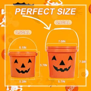 ASEVAT 4-Pack Christmas Candy Buckets, Large Christmas Candy Buckets, Christmas Buckets, Christmas Buckets for Trick or Treat in Bulk for Home, Kids, Bars, and Schools. (Orange, 100oz)