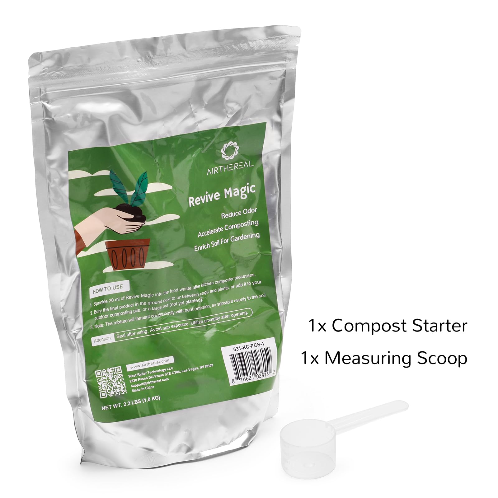 Airthereal Revive Magic Fertilizer Compost Starter, Easy Plant Care Compost Accelerator for Kitchen Composter - Compost Food Waste Quickly and Easily with Low Odor