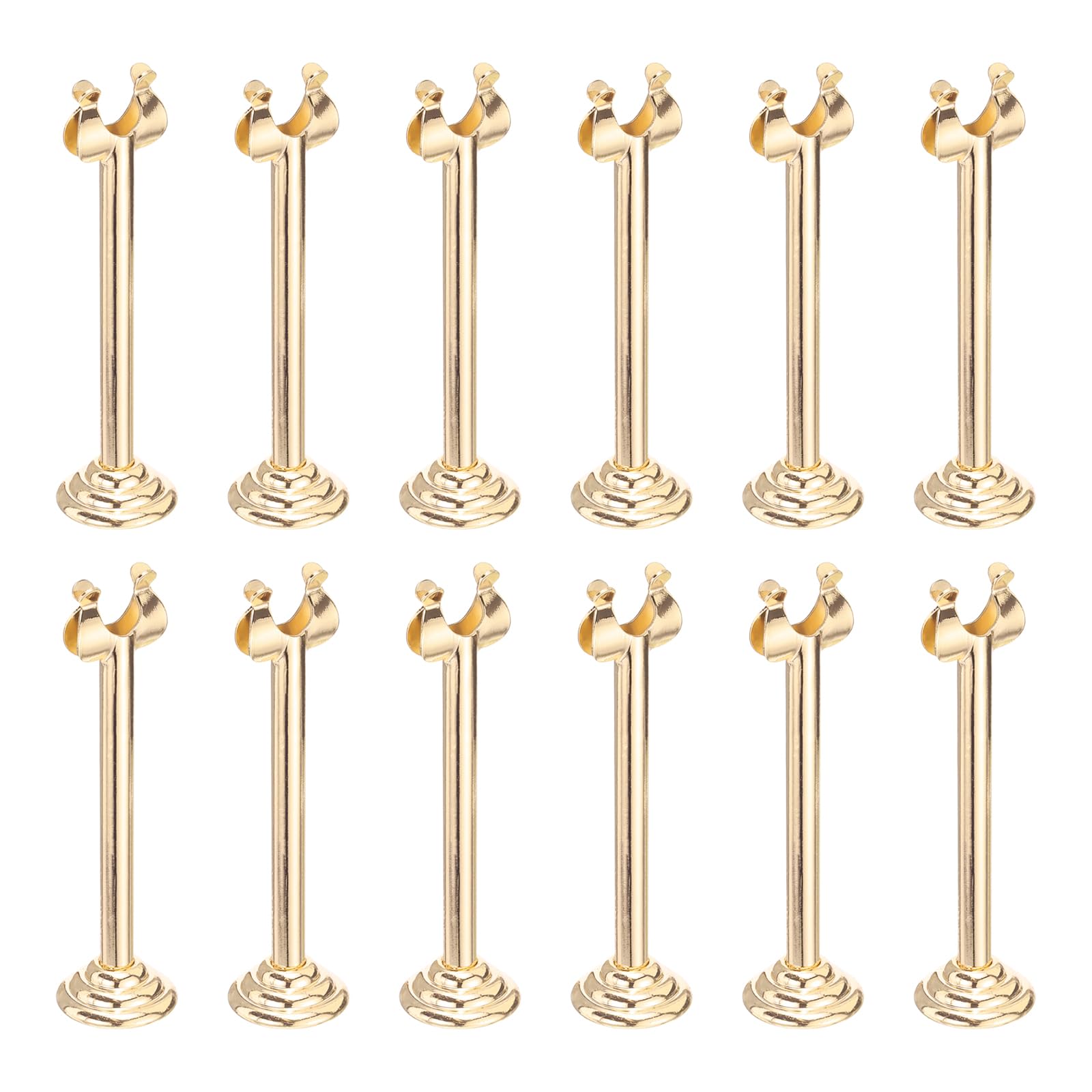 MECCANIXITY 12Pcs Table Number Holder 3.15 Inch Place Card Holder Picture Holders Gold Table Sign Holders for Wedding Anniversary Birthday Party