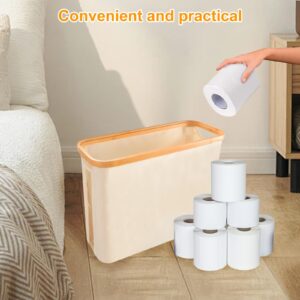 Toilet Paper Storage Basket, Toilet Paper Storage Holder, Bathroom Storage Organizer, Toilet Paper Storage Box Container, Toilet Tissue Storage Bin for Bathroom (Beige)