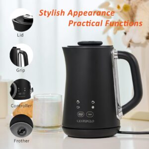 Cenpepglo Electric Milk Frother,4 In 1 Milk Steamer 16.9oz/500ml Automatic Warm and Cold Foam Maker and Milk Warmer for Coffee, Latte, Cappuccino, Macchiato, Hot Chocolate