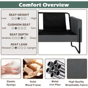 STHOUYN 51” Small Sofa Couches for Small Spaces with 2 USB, Comfy Modern Couch, 2 Seat Couch Loveseat Sofa for Living Room Bedroom, Office Apartment Couch (Dark Grey)