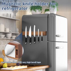 Rymmzone 17" Magnetic Knife Holder, 100% Acacia Wood Magnetic Knife Holder for Wall, Powerful Magnetic Knife Strips for Kitchen Utensil Organizer, Can be Used as Knife Holder, Tool Holder, and More