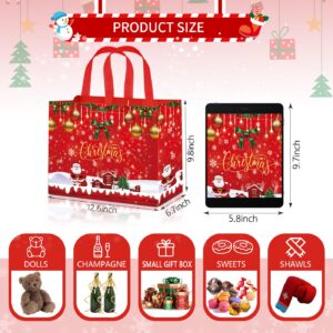 12Pack Large Christmas Bags For Gifts, 12 Styles Reusable Christmas Gift Bags With Handle, 12.4"×9.7"×6.8"Christmas Tote Bags For Gifts, Xmas Gift Bags, Holiday Gift Bags For Christmas Presents