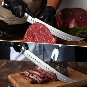 SHAN ZU Classic Carving Slicing Knife, Professional Brisket Knife 12 Inch German 1.4116 Stainless Steel With Wood Handle, Full Tang Handle Slicing Knife, Razor Sharp Ham Knife With GiftBox