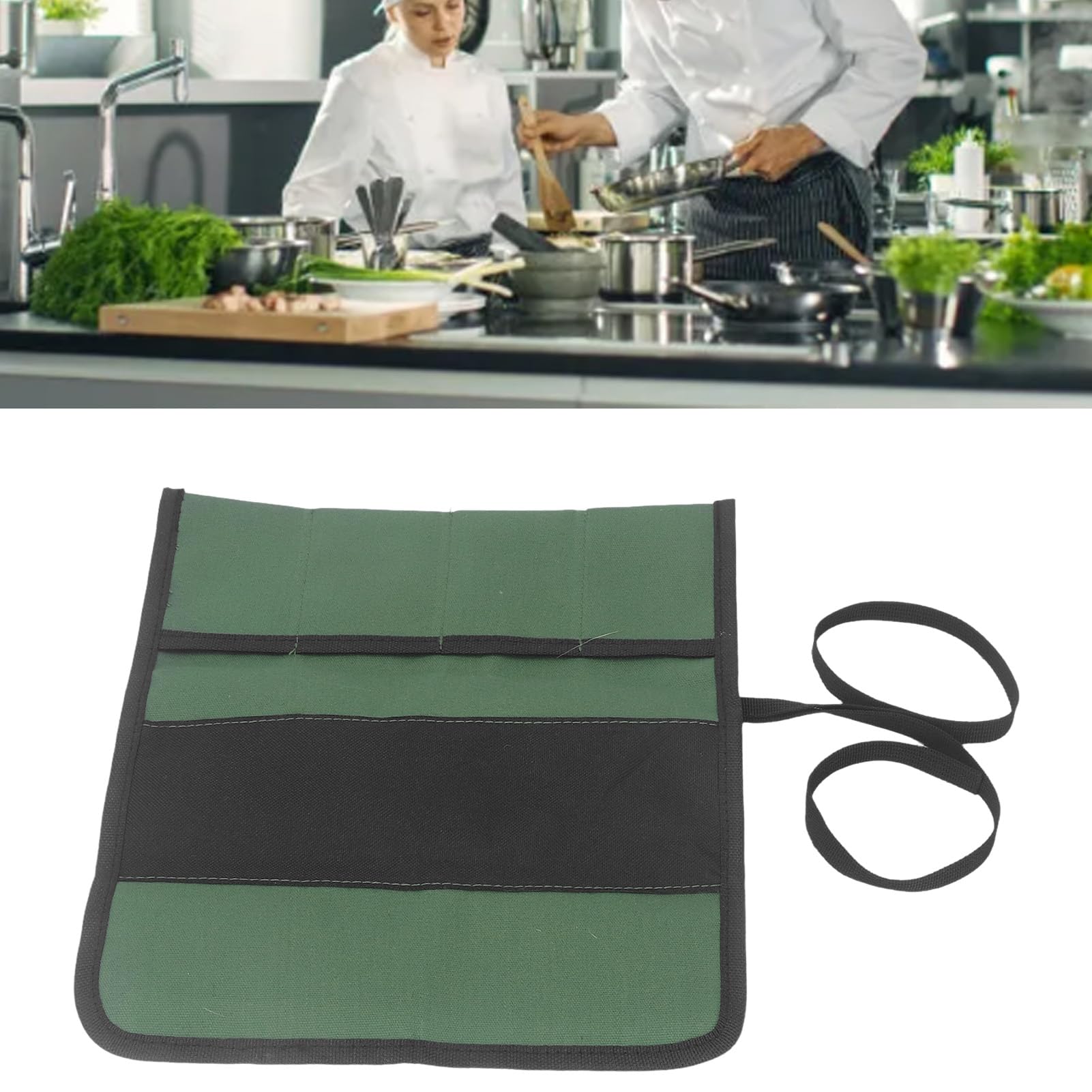 Chef Knife Roll Bag, Pocket Knife Storage 4 Pocket Portable Chef Knife Cases Travel Chef Knife Case Carrier Storage Bag Pocket Knife Organizer for Chef or Culinary Enthusiasts