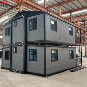 Double-storey quick build steel frame retractable container house