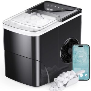 silonn smart countertop ice maker - 9 bullet cubes in 6 mins, 26 lbs per day, compact wi-fi ice maker machine, 2 ice cube sizes, portable ice maker with self-cleaning for kitchen/office/rv