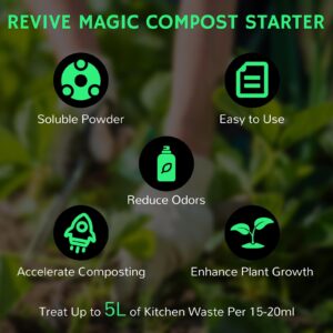 Airthereal Revive Magic Fertilizer Compost Starter, Easy Plant Care Compost Accelerator for Kitchen Composter - Compost Food Waste Quickly and Easily with Low Odor