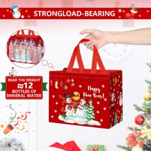 WLUSEAXI 20Pack Christmas Gift Bags Assorted Sizes,Reusable Christmas Tote Bags with Handles,Including 4 Extra Large,16 Large Christmas Bags for Gifts Wrapping for Xmas Holiday Party Favor