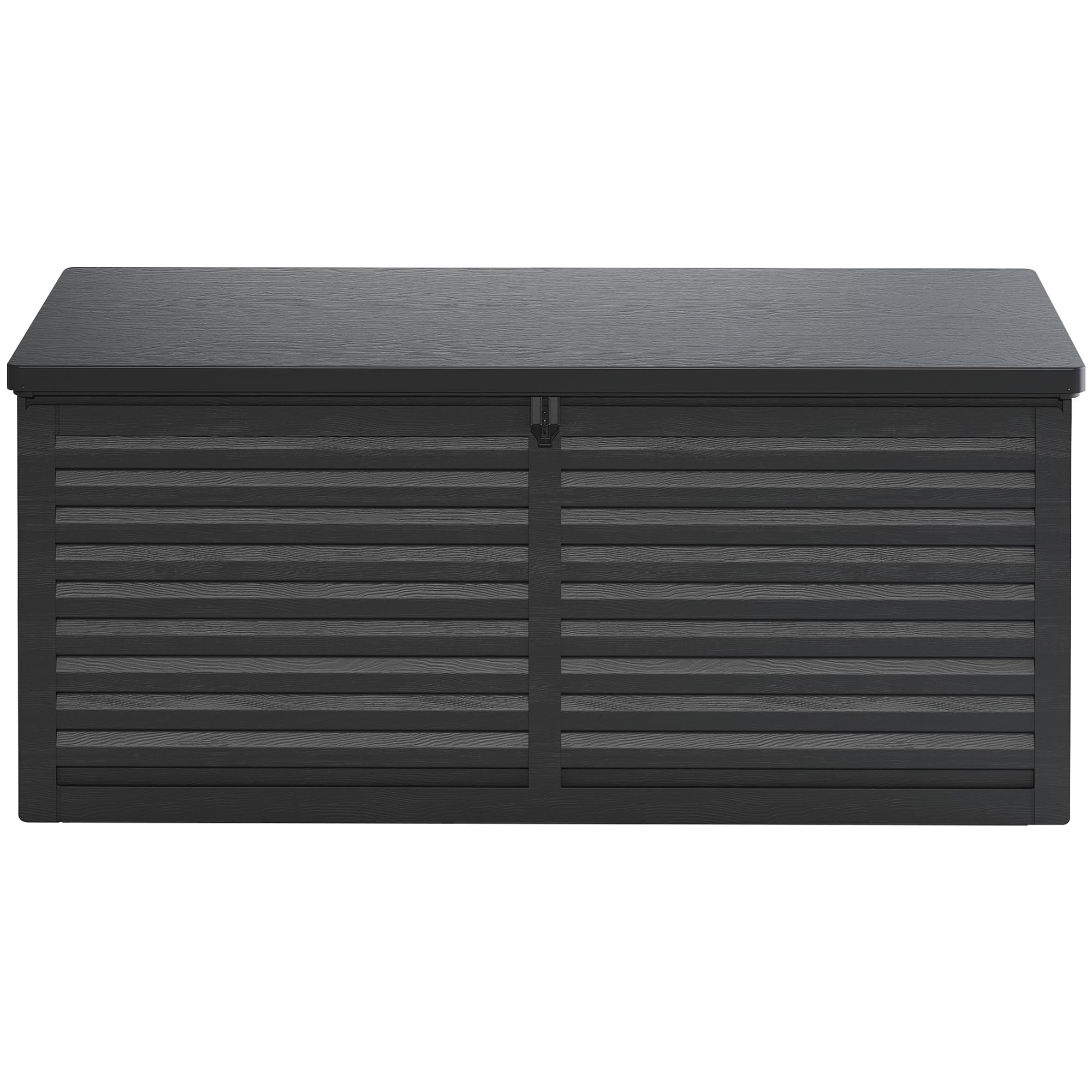 HUGROVE 130 Gallon Resin Deck Box, Large Outdoor Storage with Lockable Lid & Side Handles, Deck Boxes Outdoor Waterproof for Patio Cushions, Garden Tools, and Pool Accessories (Black)