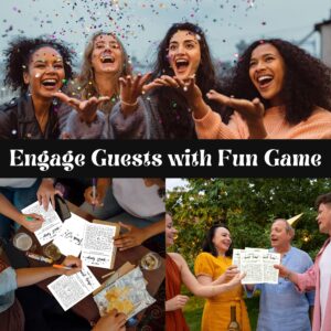 WOODAMORE Find The Guest Bingo Bridal Shower Game - 50 Pcs Find The Guest Baby Shower Game for Rehearsal Dinner, Wedding Shower Games for Guests, Engagement Party Ideas Bridal Shower Decorations