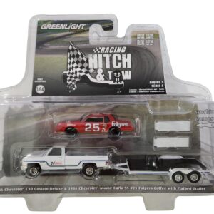 Collectibles Greenlight 31170-B Racing Hitch & Tow Series 5 1986 Chevy C30 Custom Deluxe and 1986 Tim Richmond Monte Carlo SS #25 with Flatbed Trailer 1/64 Scale