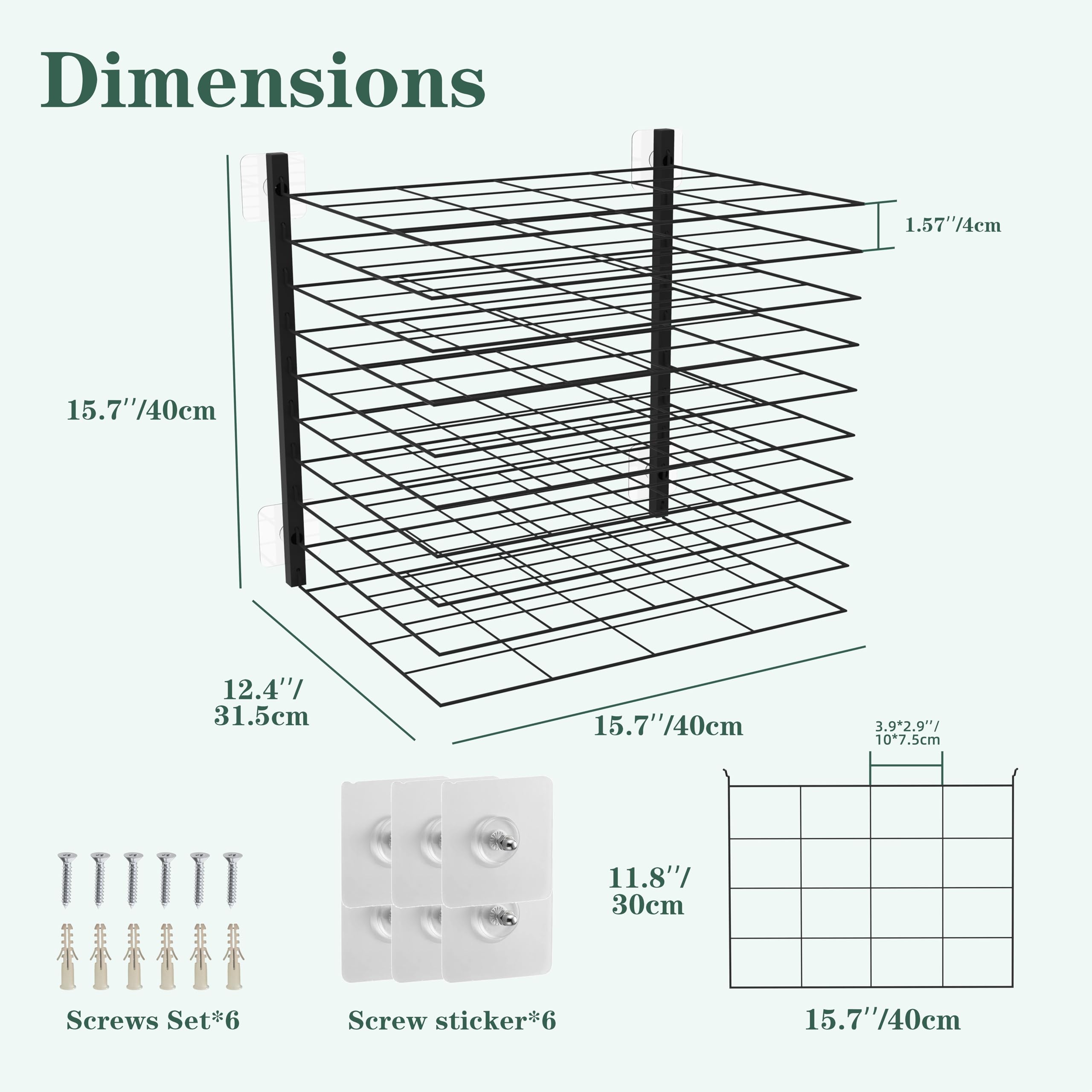 Art Drying Rack,Art Drying Rack for Classroom,no Drill Wall & fit All Walls Paint Drying Rack,10 Removable Shelves 1.57" Apart Art Storage Rack,Painting Drying Rack for Classroom,Art Studios,Schools