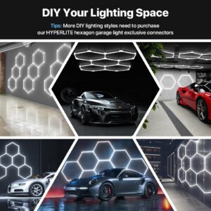 HYPERLITE Gen 2 Hexagon LED Lights: 42W 4200LM 1 Grids DIY Hexagon Led Lights, 6500K Ultra Bright, Easy Install, Durable Design for Garage, Car Detailing, Workshops, Exhibition Hall, Gym