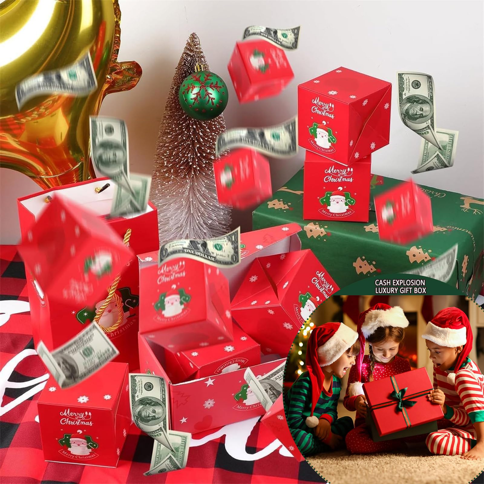 TERFISE Surprise Box Gift Box For Money,Surprise Gift Box Explosion Christmas,Folding Pop Out Money Surprise Gift Box,Exploding Surprise Gift Box (Green,10pcs)