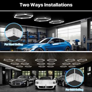 HYPERLITE Gen 2 Hexagon LED Lights: 42W 4200LM 1 Grids DIY Hexagon Led Lights, 6500K Ultra Bright, Easy Install, Durable Design for Garage, Car Detailing, Workshops, Exhibition Hall, Gym