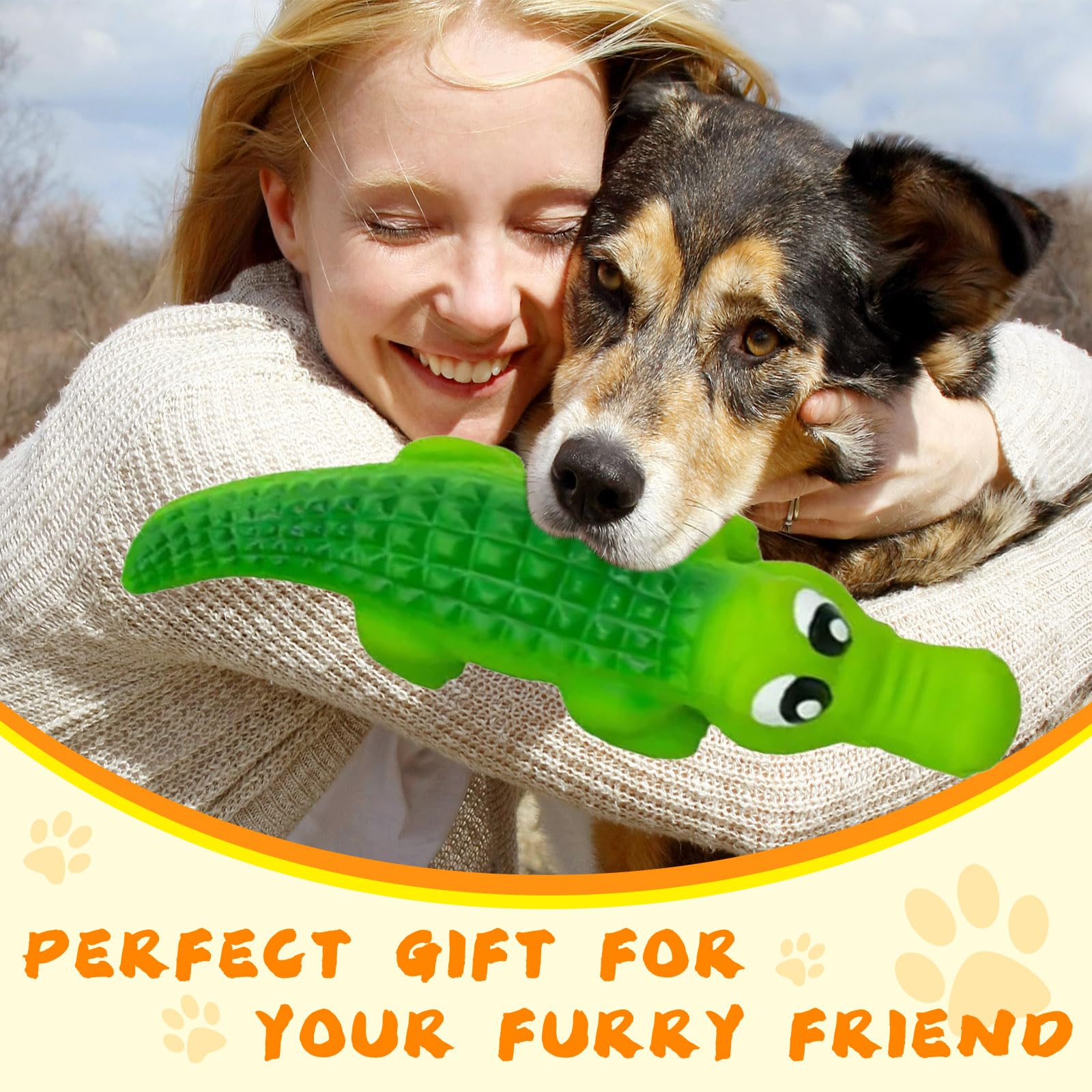 DAJOOEE Squeaky Dog Toys and Indestructible Dog Chew Toys for Aggressive Chewers Puppy Toys for Teething Large Medium Small Dogs