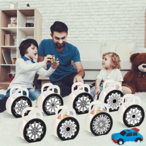 24Pcs Race Car Wheels Party Gift Boxes for Race Car Party Decorations Car Wheels Shaped Treat Boxes Racing Car Birthday Party Candy Boxes with Handle for Boys Kids Birthday Baby Shower Party Supplies