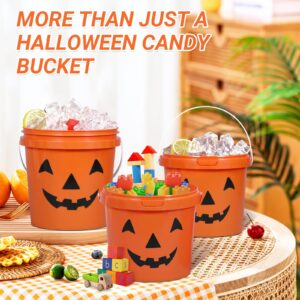 ASEVAT 4-Pack Christmas Candy Buckets, Large Christmas Candy Buckets, Christmas Buckets, Christmas Buckets for Trick or Treat in Bulk for Home, Kids, Bars, and Schools. (Orange, 100oz)