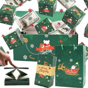 TERFISE Surprise Box Gift Box For Money,Surprise Gift Box Explosion Christmas,Folding Pop Out Money Surprise Gift Box,Exploding Surprise Gift Box (Green,10pcs)