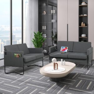 STHOUYN 51” Small Sofa Couches for Small Spaces with 2 USB, Comfy Modern Couch, 2 Seat Couch Loveseat Sofa for Living Room Bedroom, Office Apartment Couch (Dark Grey)