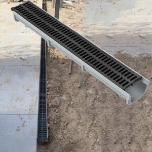 channel drain for pavers 16 12 8 6 4 inch wide, heavy duty driveway trench drain with resin grate, patio deck yard water drain channel indoor bath kitchen drainage system(100x15x15cm/39.4x5.9x5.9in)