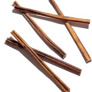 Wild Wolf 12-inch Angus Bully Sticks (8 Ounces) Healthy, All-Natural, Long-Lasting Dog Chew Bones - Natural Scent Dogs Love - Mixed Thickness