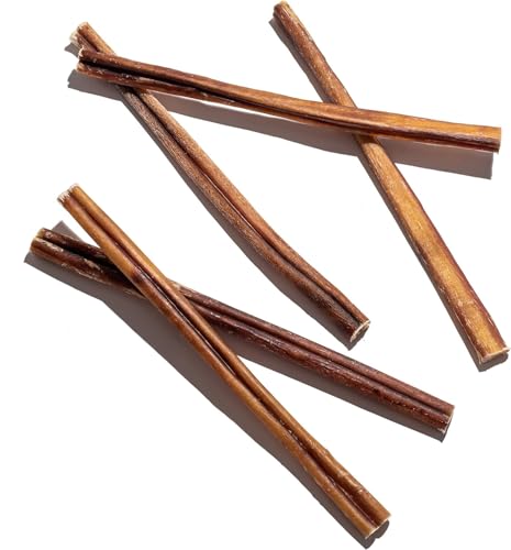 Wild Wolf 12-inch Angus Bully Sticks (8 Ounces) Healthy, All-Natural, Long-Lasting Dog Chew Bones - Natural Scent Dogs Love - Mixed Thickness