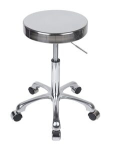 fuwkaizs adjustable chrome swivel stool with caster wheels, 15.5-inch seat