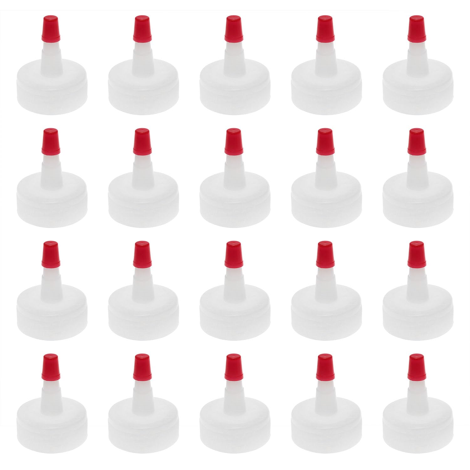 PIYANYO Red 28/410 plastic tip bottle cap Squeeze bottle replacement cap Dispensing cap for extruded plastic bottles -20PCS