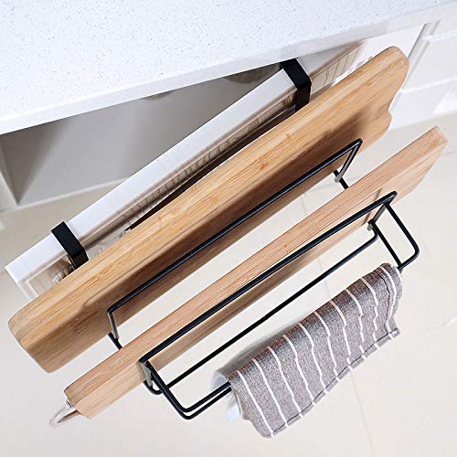 Modernnimalist Shelf,Double-Layer Kitchen Storage Rack Cutting Board Hanging Rack Towel Rack Cutting Board Rack Stainless Steel Hanging Storage Rack Rack/White