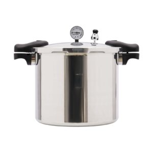 23 quart pressure canner cooker，aluminum pressure cooker with gauge release valve 22l large capacity stainless steel pressure canner for family or commercial use