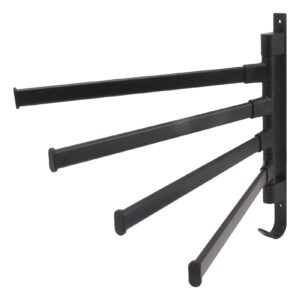 Towel Rack, Black Swivel Towel Aluminum Punch Rustproof Wall Mounted with Expansion Screw for Bedroom for Kitchen (4 Arms)