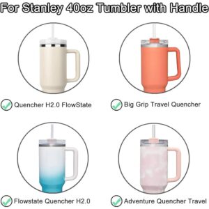 2 Pcs Tumbler Lid for Stanley 40oz Cup, Dustproof Spill Proof Splash Resistant Replacement Cup Lid for Stanley Tumbler and More Coffee Mugs (White)