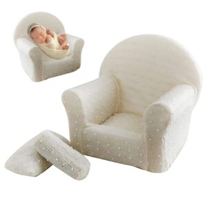 xoeryoy baby sofa cuddly sherpa toddler armchair couch kids mini sofa with 2 chair armrests infant photography prop white for 1-2 month