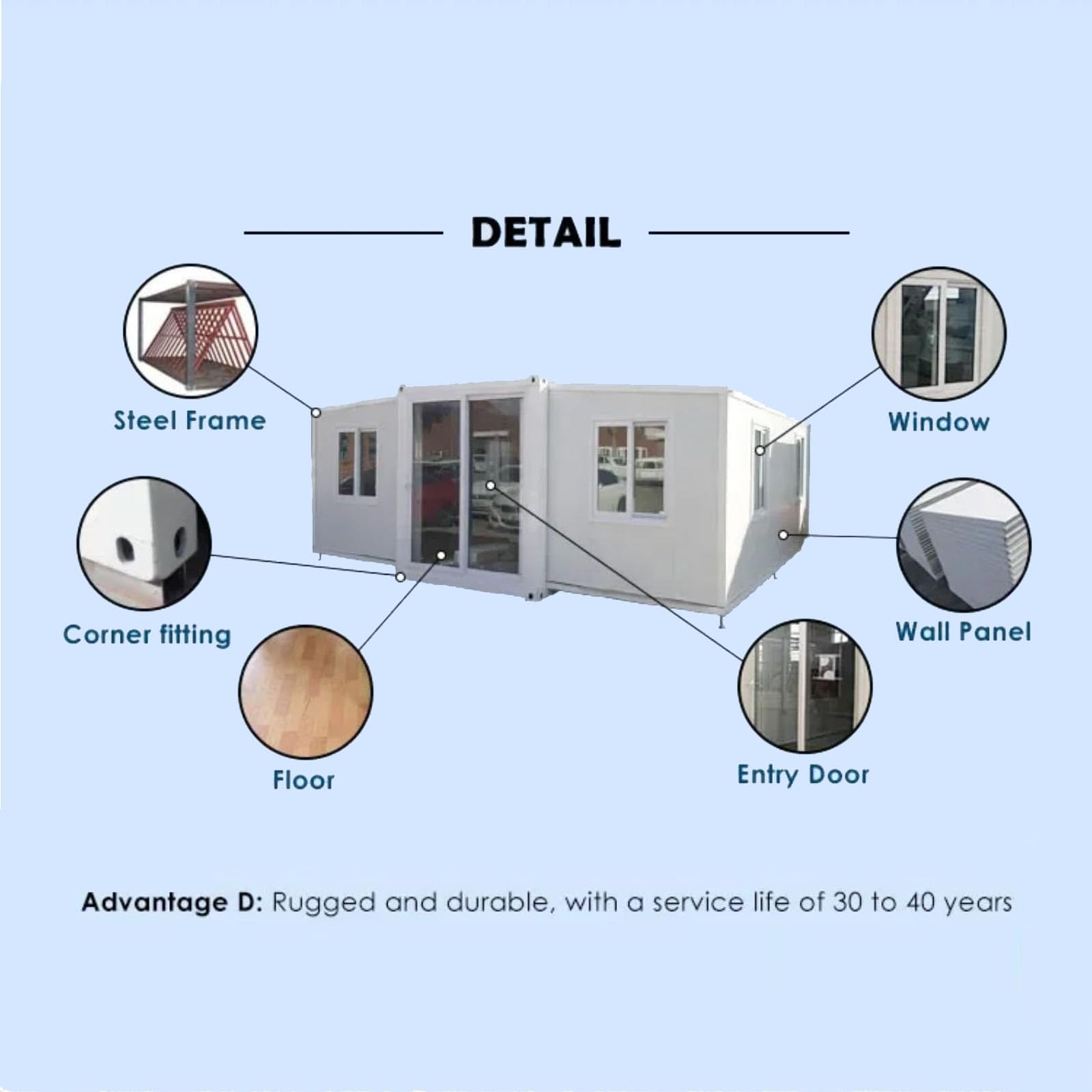 Prefab Container House Modular Office Fantastic Modern Capsule Tiny House Foldable Tiny Home 20ft 40ft Prefab Container House