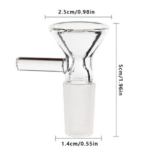 Glass Funnel, 14mm Small Glass Funnel, Clean Glass Funnel with Handle, Kitchen Mini Funnel for Filling Bottles, Portable Multipurpose Glass Funnel for Labs,Home Kitchen (Clear)