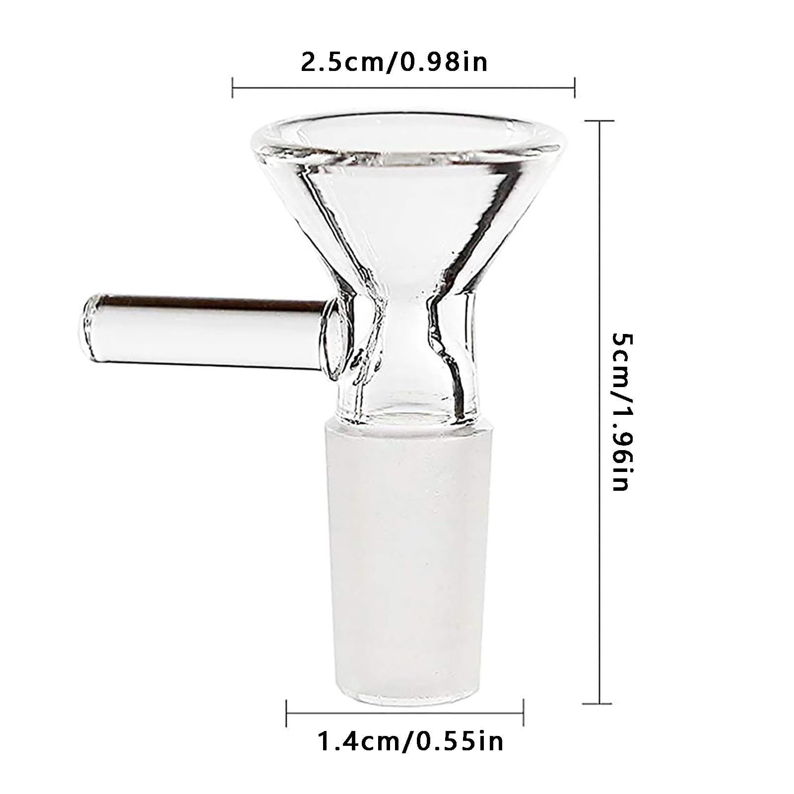 Glass Funnel, 14mm Small Glass Funnel, Clean Glass Funnel with Handle, Kitchen Mini Funnel for Filling Bottles, Portable Multipurpose Glass Funnel for Labs,Home Kitchen (Clear)