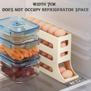 4 Tiers Egg Holder for Fridge, Automatic Scrolling Egg Rack Holder, Eggs Dispenser Auto Rolling, Large Capacity Eggs Organizer Storage 30 Egg for Fridge, Kitchen. (transparent)