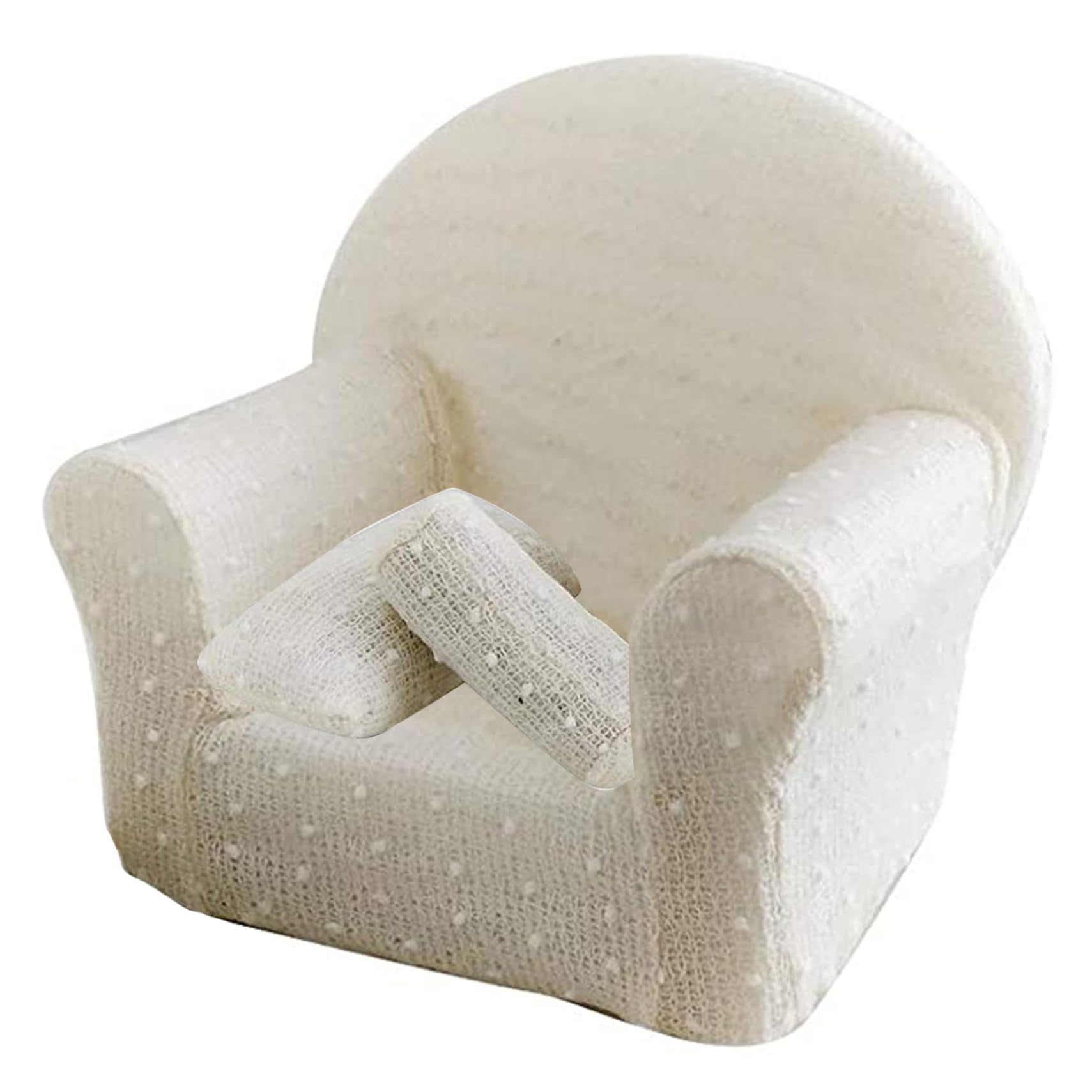 Xoeryoy Baby Sofa Cuddly Sherpa Toddler Armchair Couch Kids Mini Sofa with 2 Chair Armrests Infant Photography Prop White for 1-2 Month