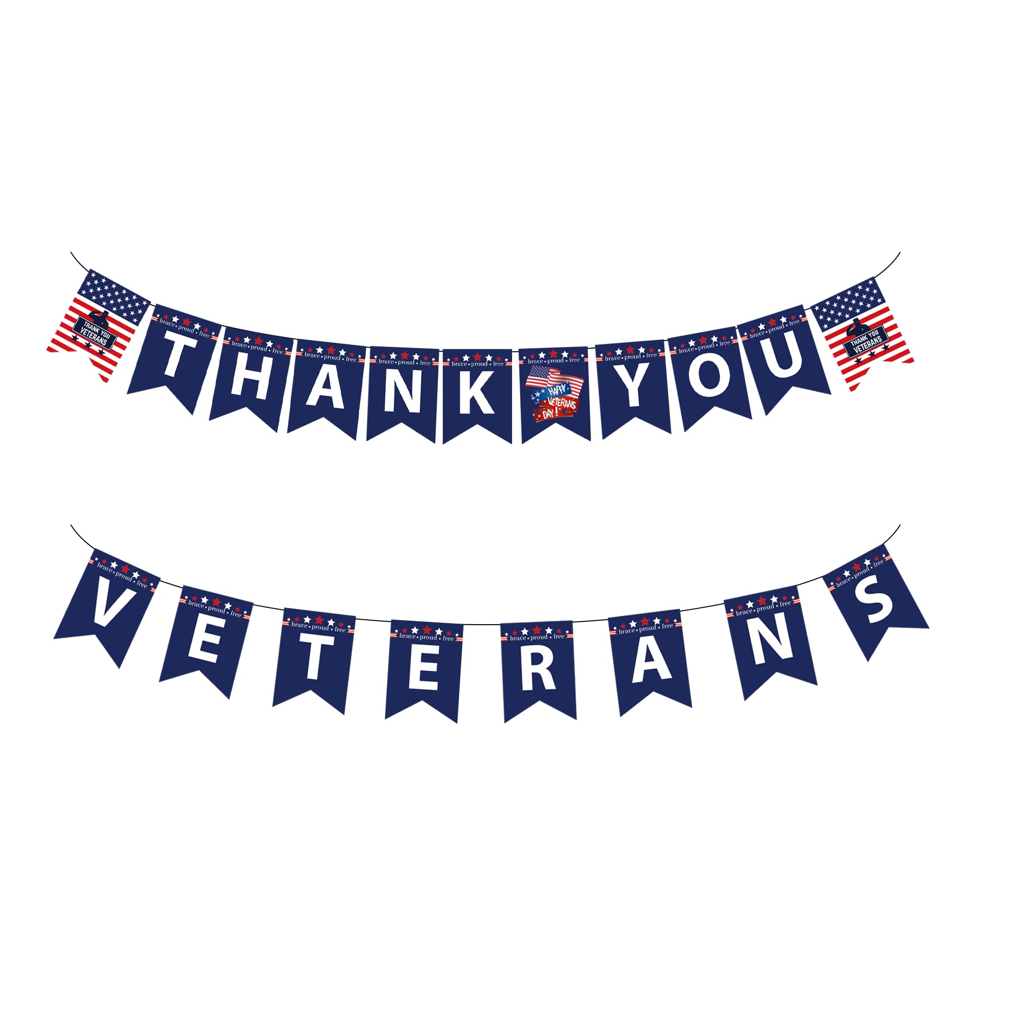 CupaPlay Veterans Day Banners Decorations Thank You Veterans Patriotic Independence Party Supplies Decor Favors Banner