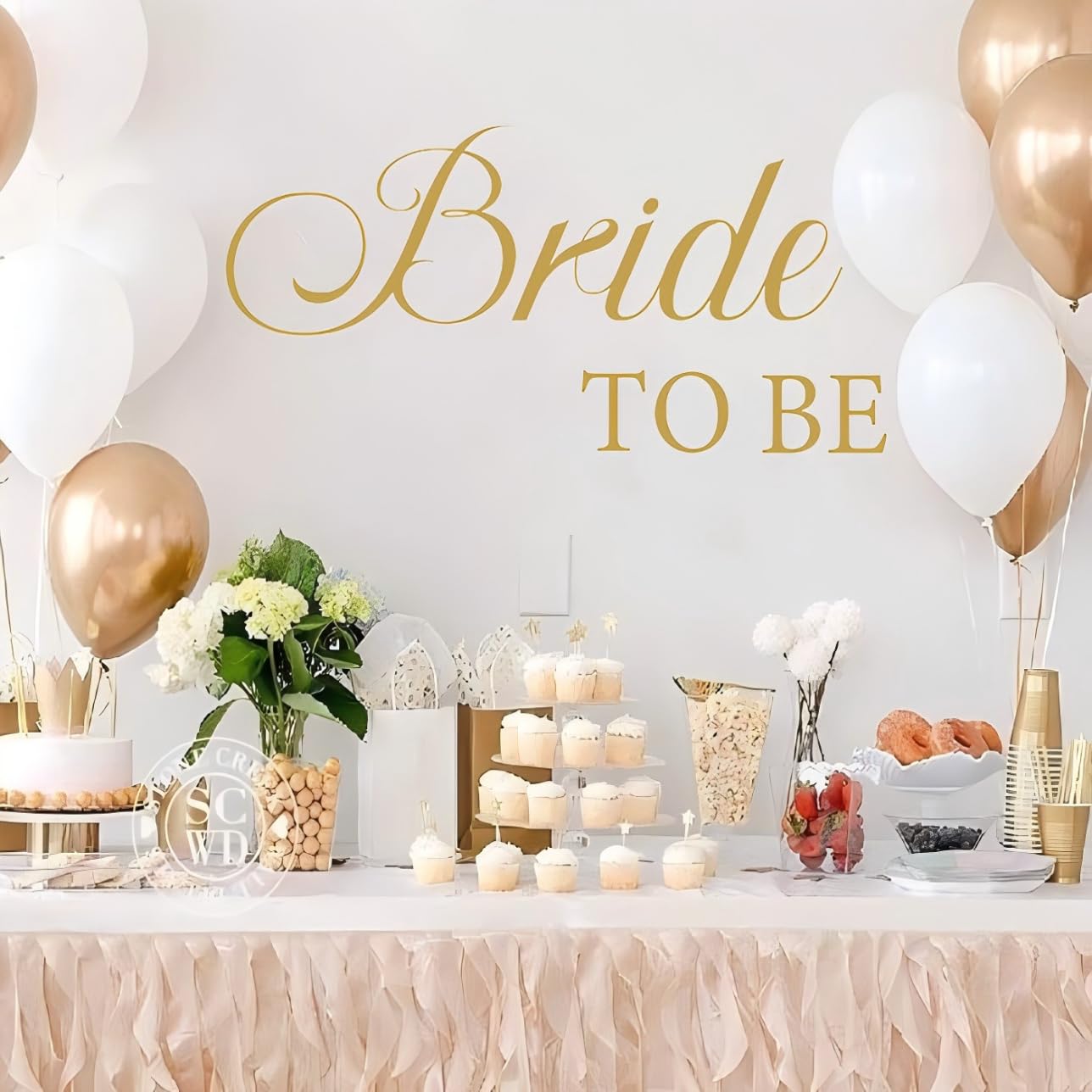 Bride to Be Decal - Bridal Shower Party Decor Bridal Shower Party Decal for Sign and Balloon Arch Backdrop Creative Wedding Shower Decal (Bride to Be Decal)