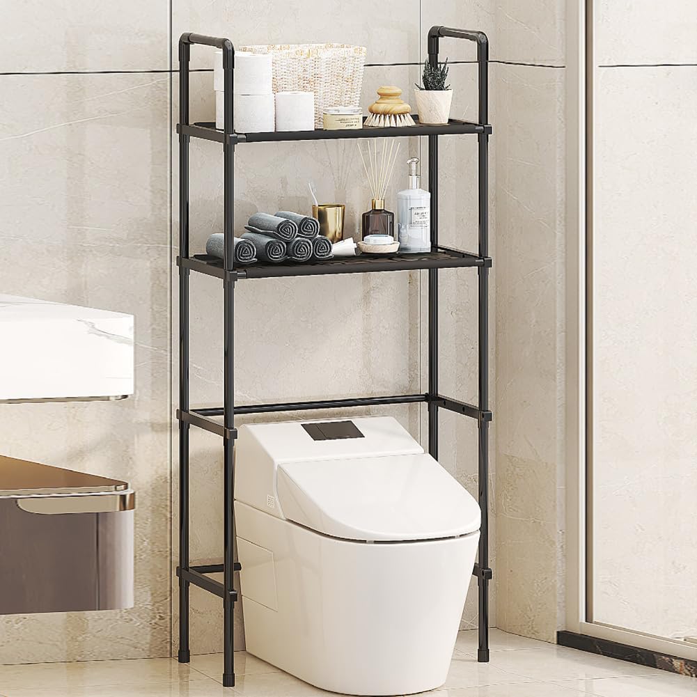 Mochalight Over The Toilet Storage Shelf,3 Tier Over The Toilet Cabinet,Freestanding Bathroom Organizer, Balcony Plant Stand Tissue Holder for Bathroom Laundry