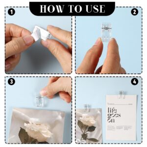 50pcs Commands Clips for Hanging Self Adhesive Clear 1inch Tapestry Hanger for Wall Tapestry,Photo,and Poster Hanging Wall Clips for Hanging, Acrylic Adhesive Clips ，Commands Spring Clips