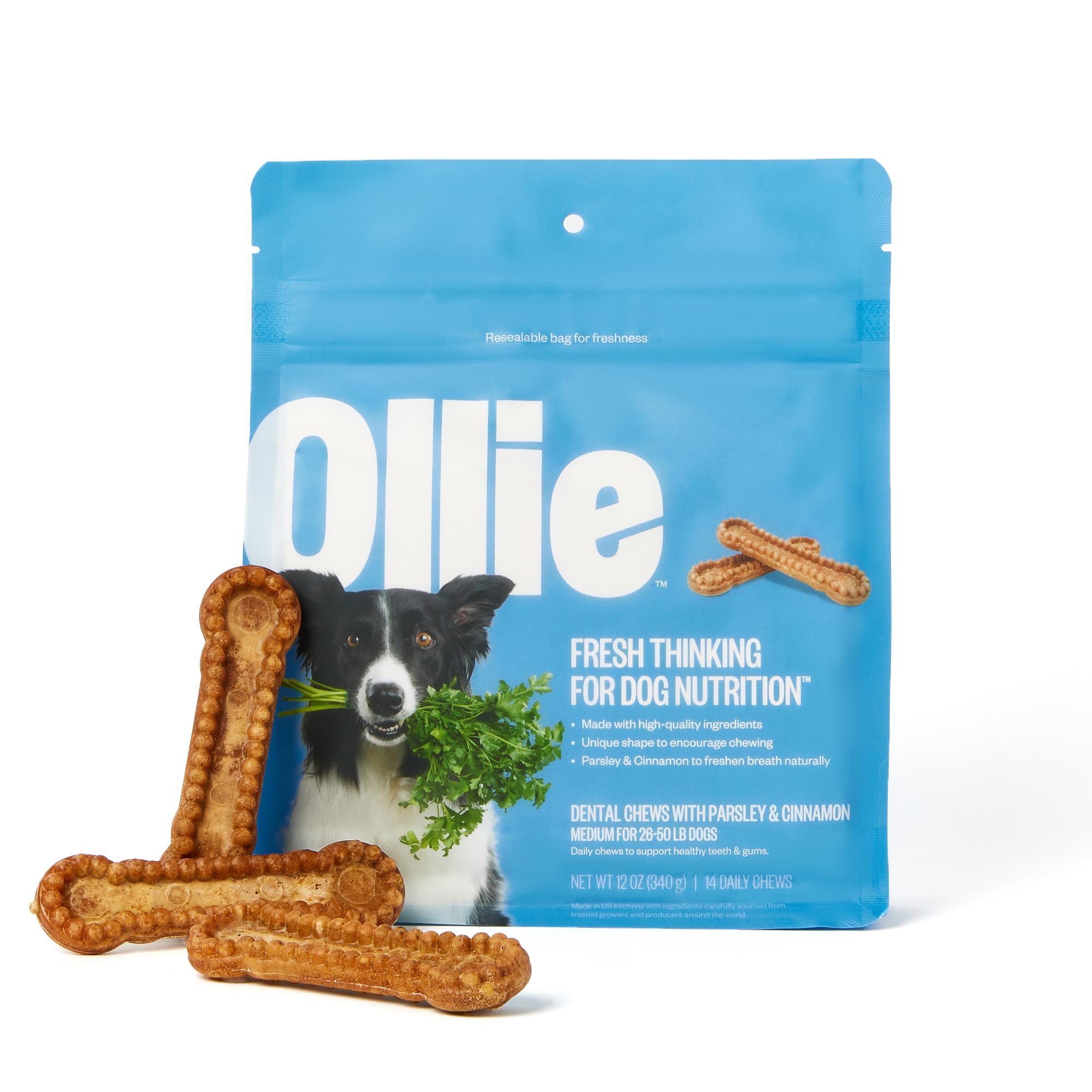 Ollie Belly Rubs Dog Probiotic Chews - Probiotics for Dogs and Ollie Dental Chews for Dogs Medium -Dog Breath Treats