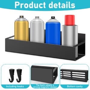 6 Pcs Magnetic Aerosol Spray Can Holder, Magnet Toolbox Bottle Holder, Wall Mounted Spray Bottle Rack, Mechanic Paint Bottle Can Organizer, Tool Box Storage Rack for Garage Home Workspace（Black）