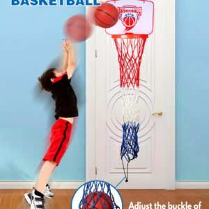 CT SPORTS Basketball Laundry Hamper for Kids - Slam Dunk Fun! Over The Door 2 In 1 Hanging Basketball Hoop Basketball Hamper Gift for Boys & Girls - Keeps Clothes Off the Floor & Encourages Tidiness